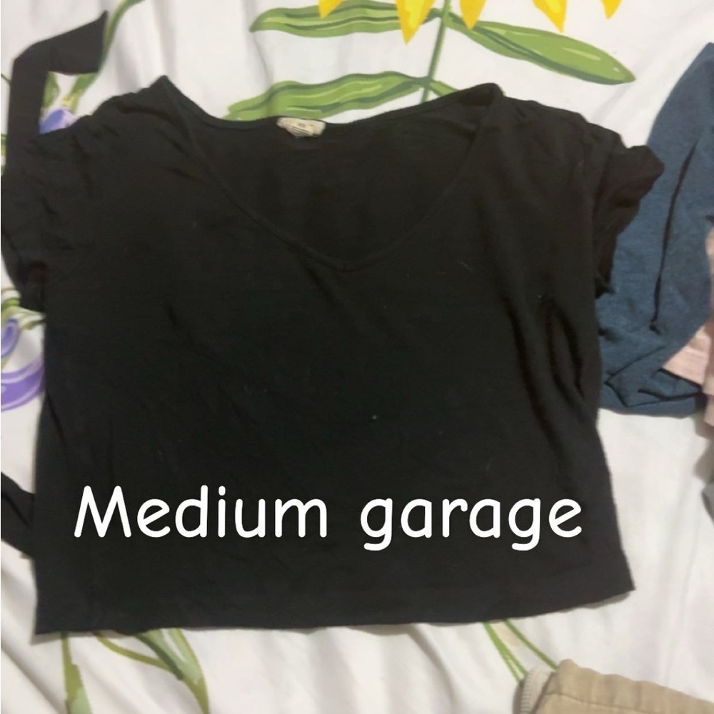 Garage Women's Black V-Neck Top